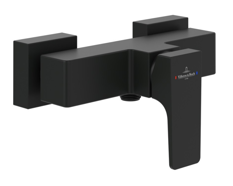 Villeroy&Boch Architectura Square bateria prysznicowa ścienna czarny matowy TVS125001000K5