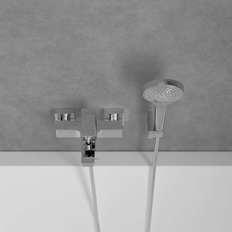 Villeroy&Boch Architectura Square bateria wannowa ścienna chrom połysk TVT12500100061