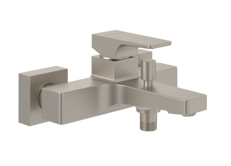 Villeroy&Boch Architectura Square bateria wannowa ścienna nikiel szczotkowany TVT12500100064