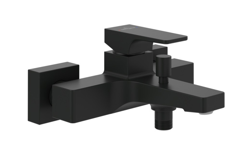 Villeroy&Boch Architectura Square bateria wannowa ścienna czarny matowy TVT125001000K5