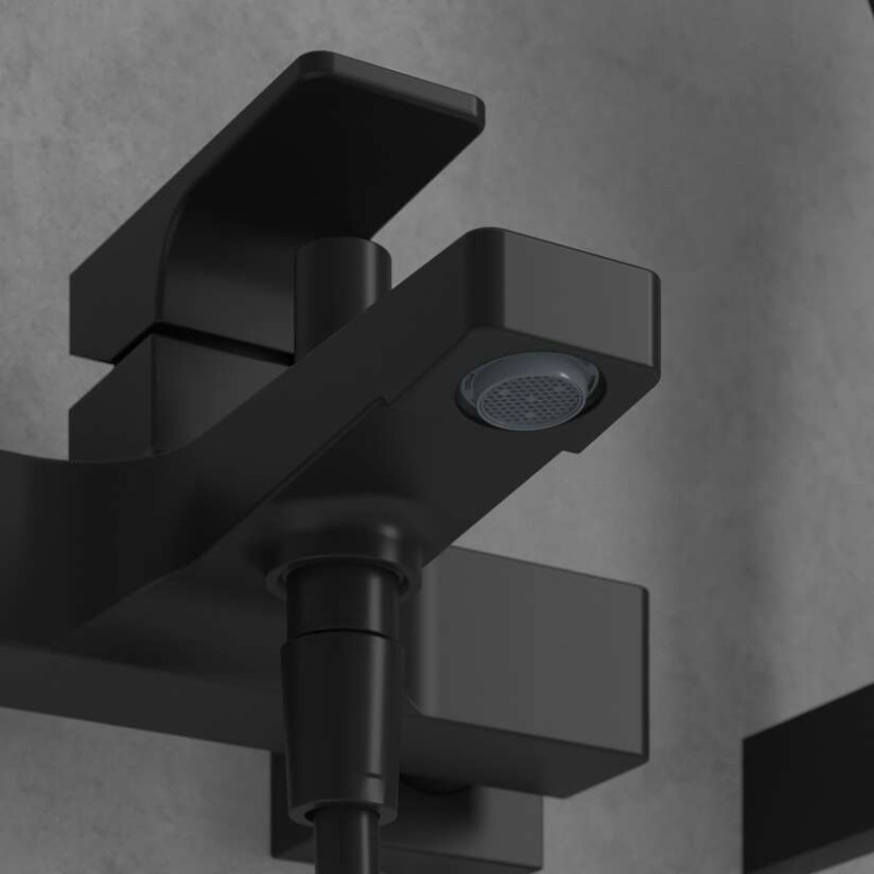 Villeroy&Boch Architectura Square bateria wannowa ścienna czarny matowy TVT125001000K5