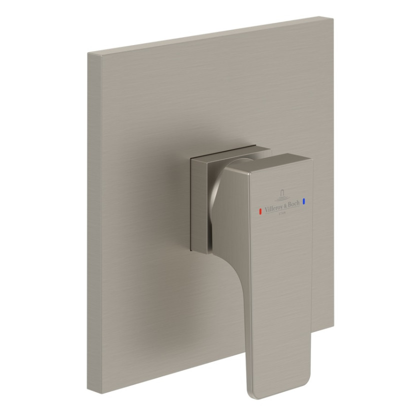 Villeroy&Boch Architectura Square bateria prysznicowa podtynkowa nikiel szczotkowany TVS12500200064