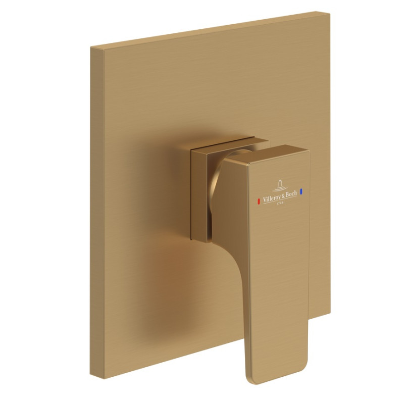 Villeroy&Boch Architectura Square bateria prysznicowa podtynkowa złoty szczotkowany TVS12500200076