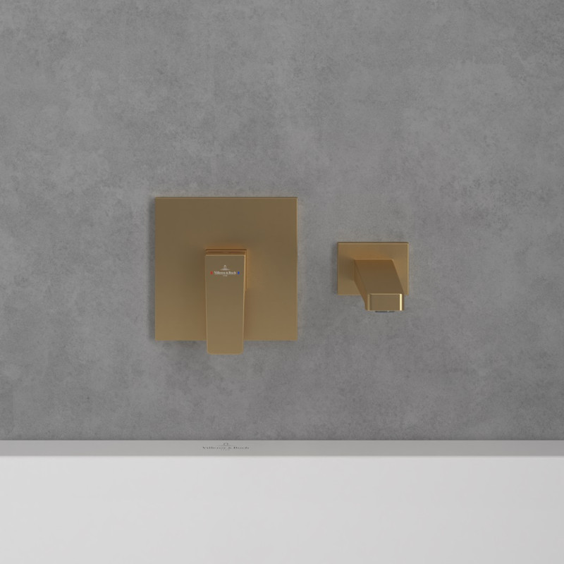 Villeroy&Boch Architectura Square bateria prysznicowa podtynkowa złoty szczotkowany TVS12500200076