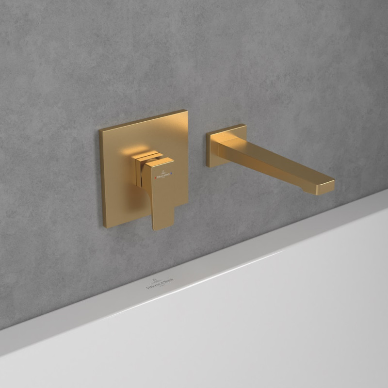 Villeroy&Boch Architectura Square bateria prysznicowa podtynkowa złoty szczotkowany TVS12500200076