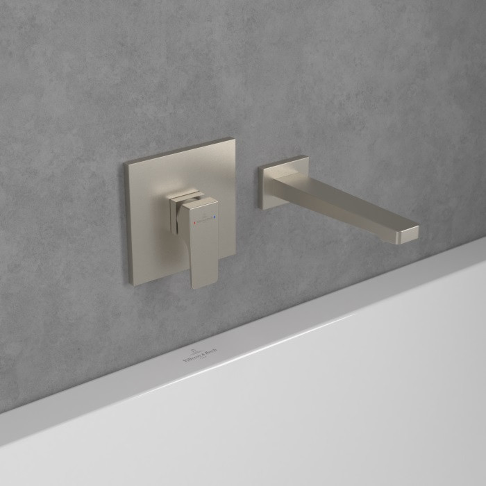 Villeroy&Boch Architectura Square bateria prysznicowa podtynkowa nikiel szczotkowany TVS12500200064