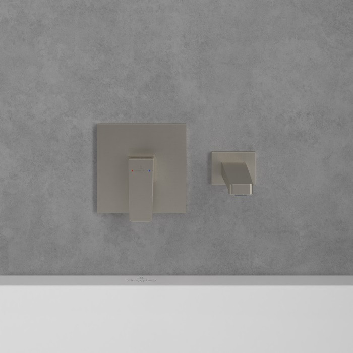 Villeroy&Boch Architectura Square bateria prysznicowa podtynkowa nikiel szczotkowany TVS12500200064