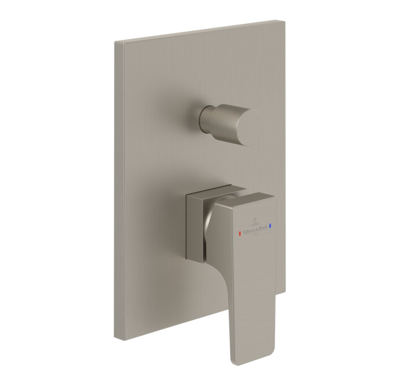 Villeroy&Boch Architectura Square bateria wannowo-prysznicowa podtynkowa nikiel szczotkowany TVS12500300064