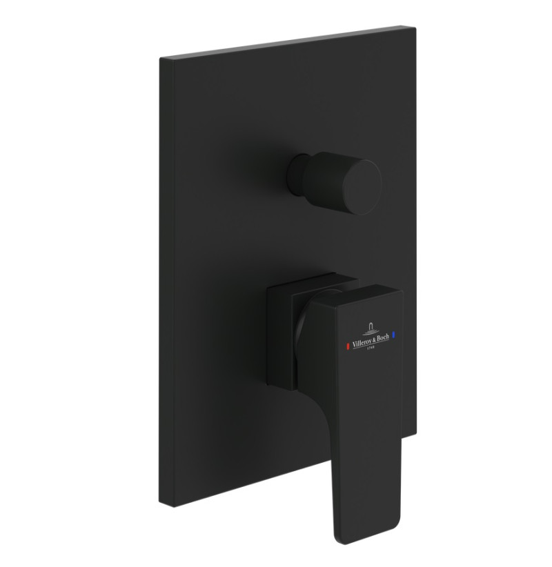 Villeroy&Boch Architectura Square bateria wannowo-prysznicowa podtynkowa czarny matowy TVS125003000K5