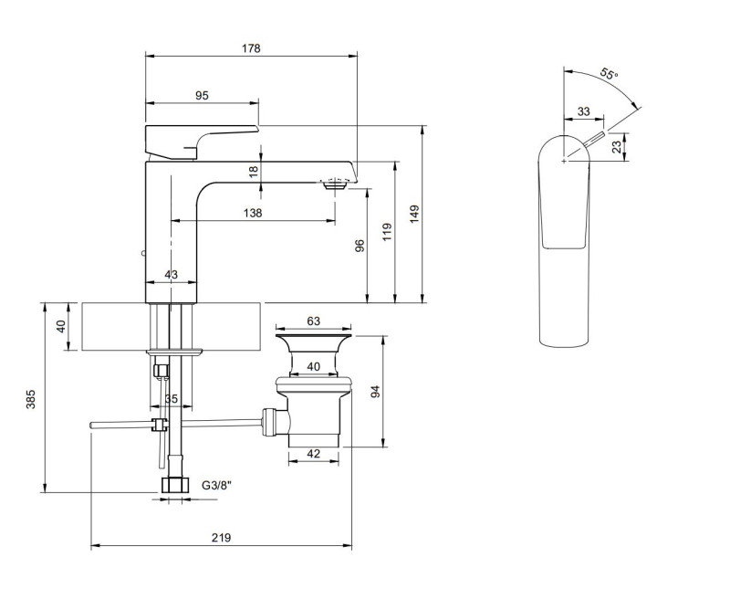 Villeroy&Boch Liberty bateria umywalkowa z korkiem automatycznym chrom połysk TVW10700300061