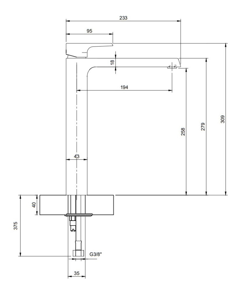 Villeroy&Boch Liberty bateria umywalkowa wysoka bez korka chrom połysk TVW10700600061