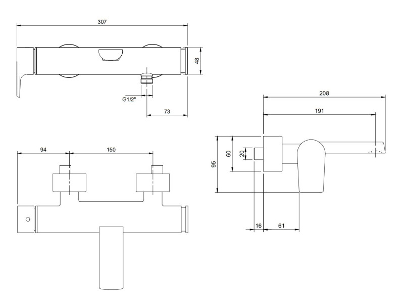 Villeroy&Boch Liberty bateria wannowa ścienna chrom połysk TVT10700100061