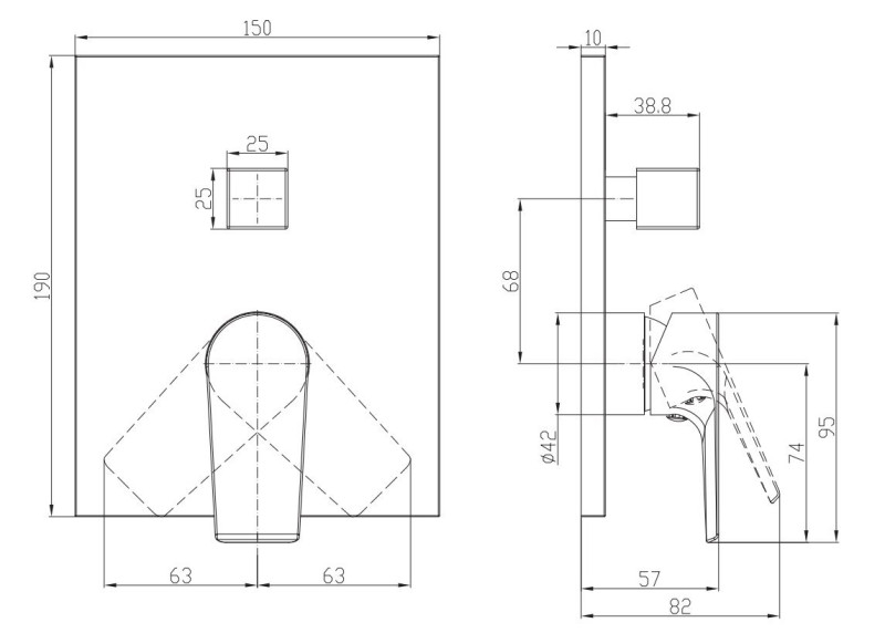 Villeroy&Boch Liberty bateria wannowo-prysznicowa podtynkowa chrom połysk TVS10700500061