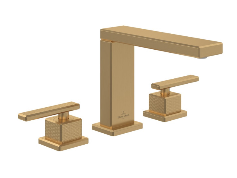 Villeroy&Boch Mettlach bateria umywalkowa trzyotworowa złoty szczotkowany TVW12600200076