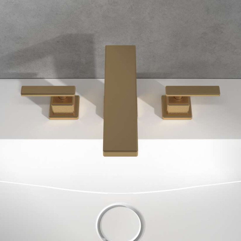 Villeroy&Boch Mettlach bateria umywalkowa trzyotworowa złoty szczotkowany TVW12600200076