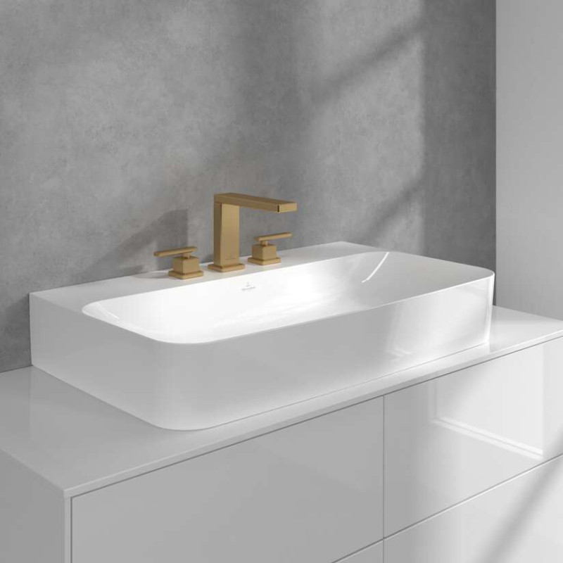 Villeroy&Boch Mettlach bateria umywalkowa trzyotworowa złoty szczotkowany TVW12600200076