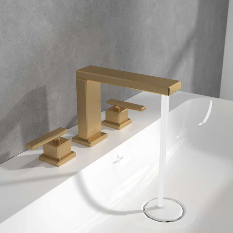 Villeroy&Boch Mettlach bateria umywalkowa trzyotworowa złoty szczotkowany TVW12600200076