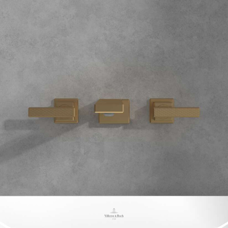 Villeroy&Boch Mettlach bateria umywalkowa podtynkowa trzyotworowa złoty szczotkowany TVW12600400076