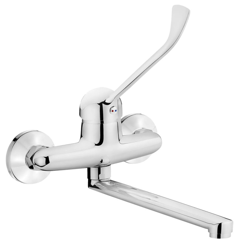 Deante Joko bateria kuchenna ścienna z uchwytem Clinic chrom połysk BOJ_080C