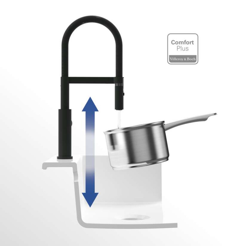 Villeroy&Boch Steel Expert 2.0 bateria kuchenna z elastyczną wylewką czarny mat 92800006