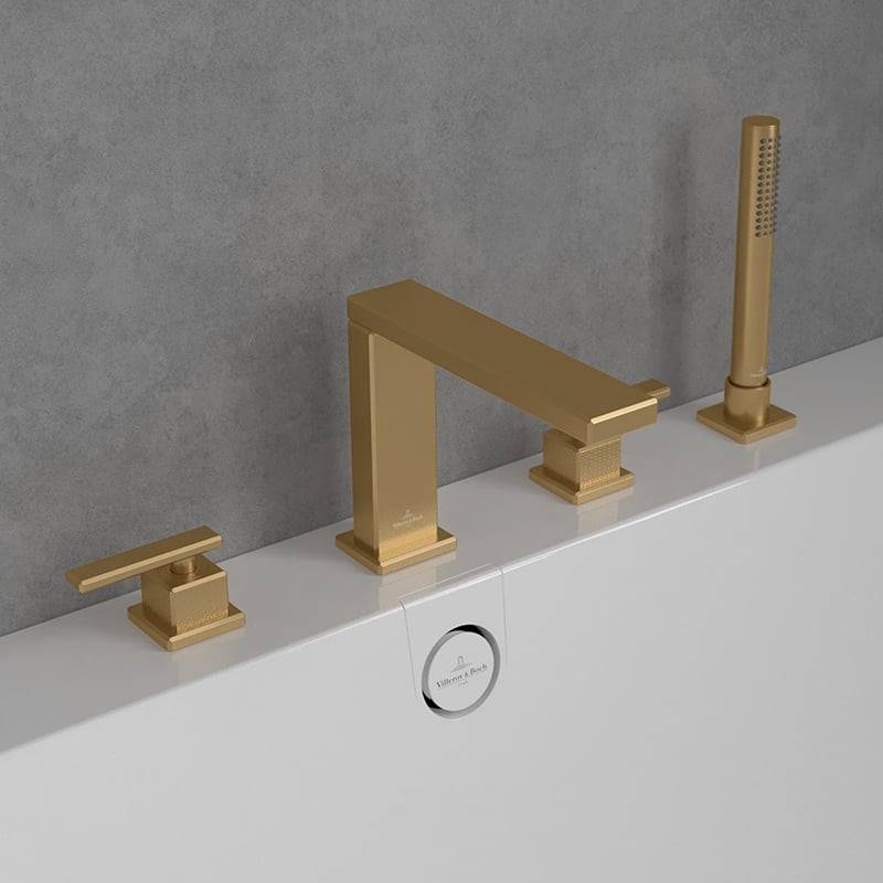 Villeroy&Boch Mettlach bateria wannowa czterootworowa złoty szczotkowany TVT12600200076