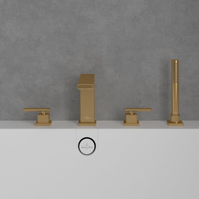 Villeroy&Boch Mettlach bateria wannowa czterootworowa złoty szczotkowany TVT12600200076