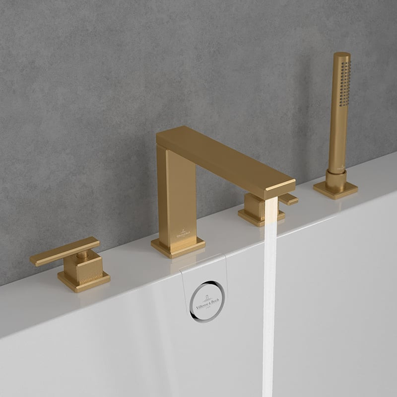 Villeroy&Boch Mettlach bateria wannowa czterootworowa złoty szczotkowany TVT12600200076