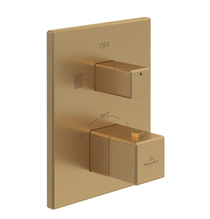 Villeroy&Boch Mettlach termostatyczna bateria wannowo-prysznicowa złoty szczotkowany TVS12600300076