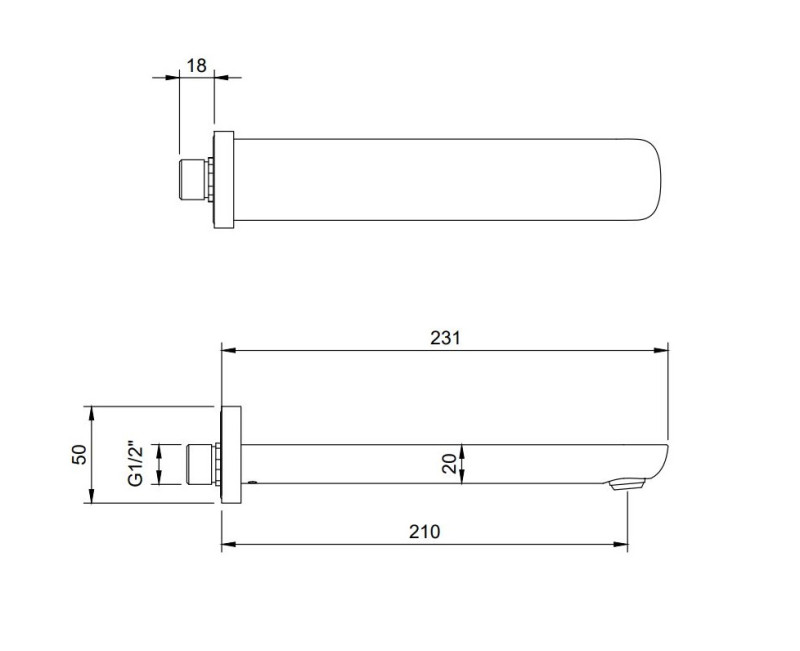 Villeroy&Boch O.Novo wylewka wannowa ścienna chrom połysk TVT10450500061