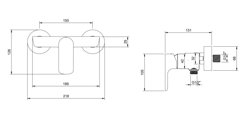 Villeroy&Boch O.Novo bateria prysznicowa ścienna chrom połysk TVS10400100061