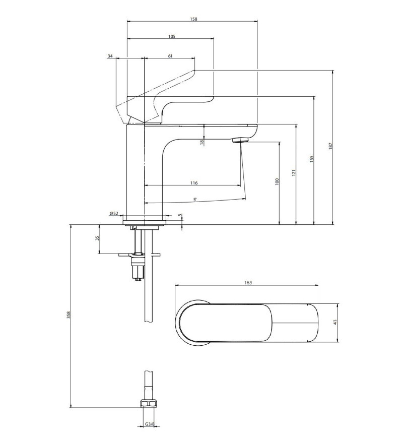 Villeroy&Boch O.Novo bateria umywalkowa bez korka chrom połysk TVW10400300161