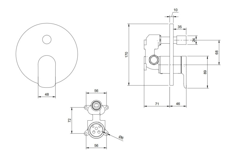 Villeroy&Boch O.Novo bateria wannowo-prysznicowa podtynkowa chrom połysk TVS10435300061