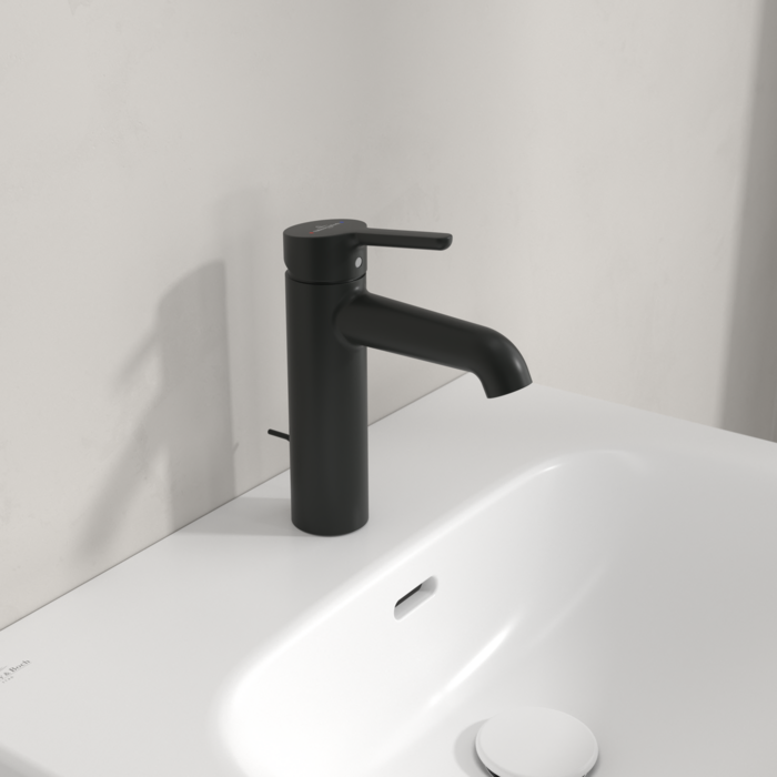 Villeroy&Boch Skyla bateria umywalkowa z korkiem automatycznym czarny mat TVW116005000K5