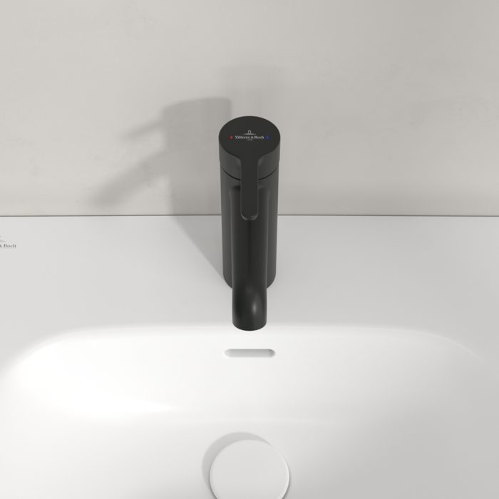 Villeroy&Boch Skyla bateria umywalkowa z korkiem automatycznym czarny mat TVW116005000K5