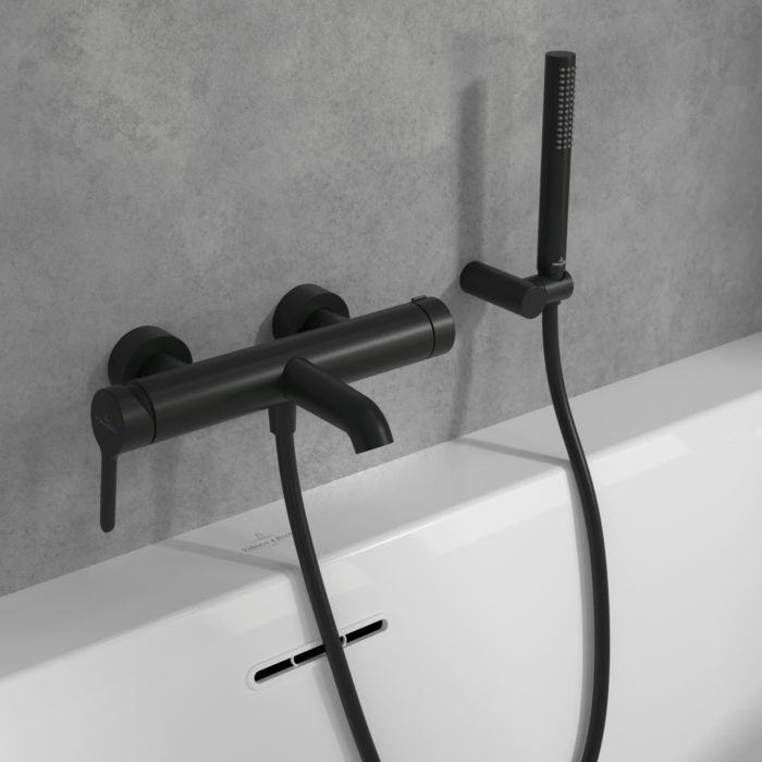 Villeroy&Boch Skyla bateria wannowa ścienna czarny mat TVS116003000K5