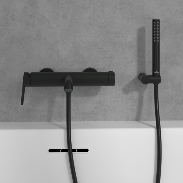 Villeroy&Boch Skyla bateria wannowa ścienna czarny mat TVS116003000K5