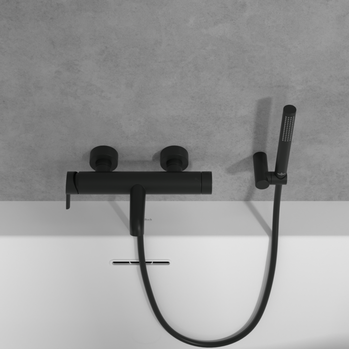 Villeroy&Boch Skyla bateria wannowa ścienna czarny mat TVS116003000K5