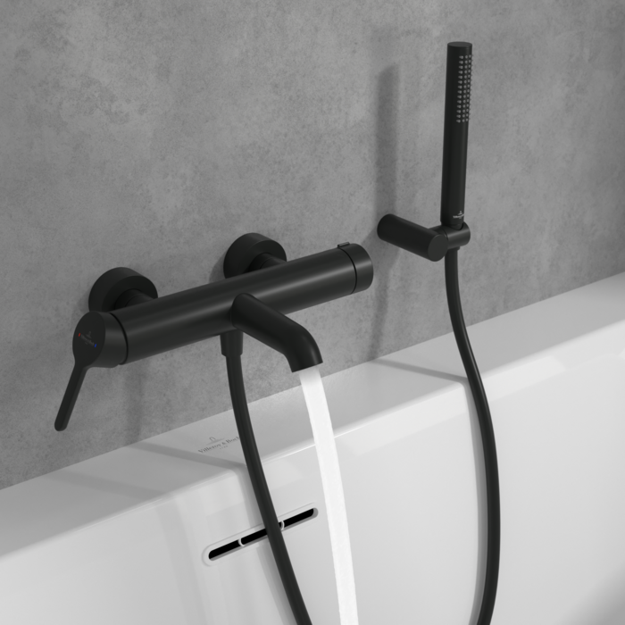 Villeroy&Boch Skyla bateria wannowa ścienna czarny mat TVS116003000K5