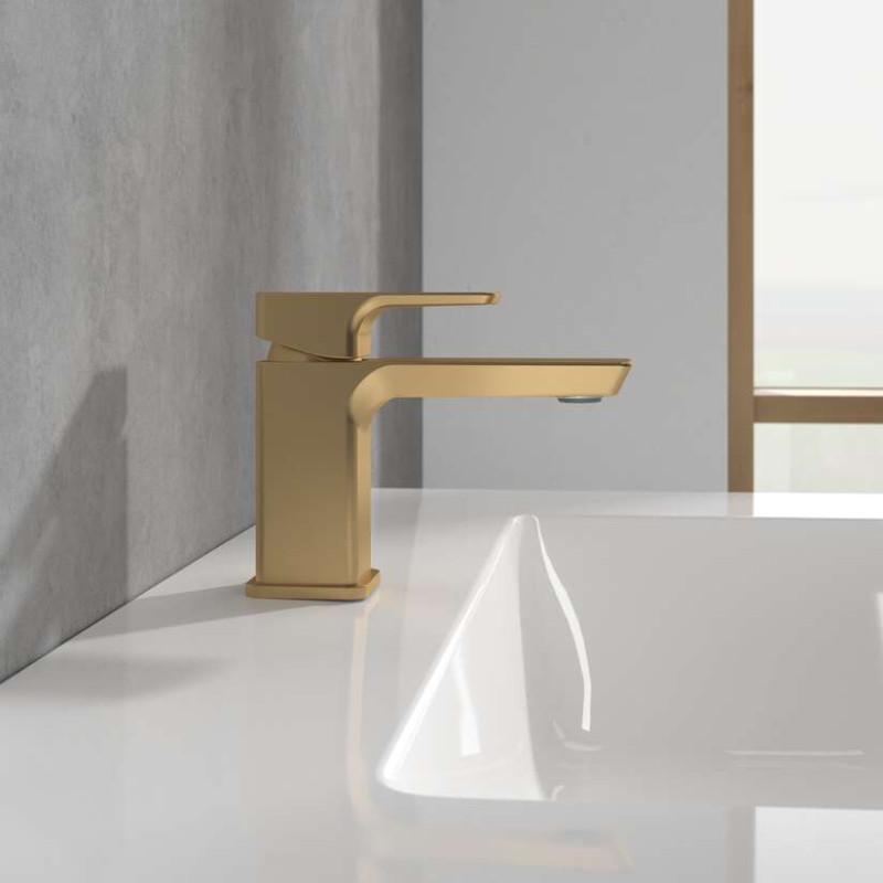 Villeroy&Boch Subway 3.0 bateria umywalkowa bez korka złoty szczotkowany TVW11200100176