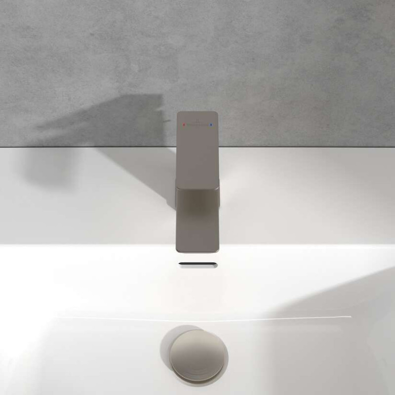 Villeroy&Boch Subway 3.0 bateria umywalkowa z korkiem automatycznym nikiel szczotkowany TVW11200100064