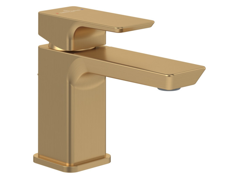 Villeroy&Boch Subway 3.0 bateria umywalkowa z korkiem automatycznym złoty szczotkowany TVW11200100076