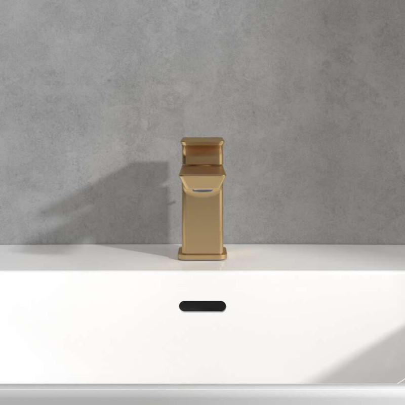 Villeroy&Boch Subway 3.0 bateria umywalkowa z korkiem automatycznym złoty szczotkowany TVW11200100076