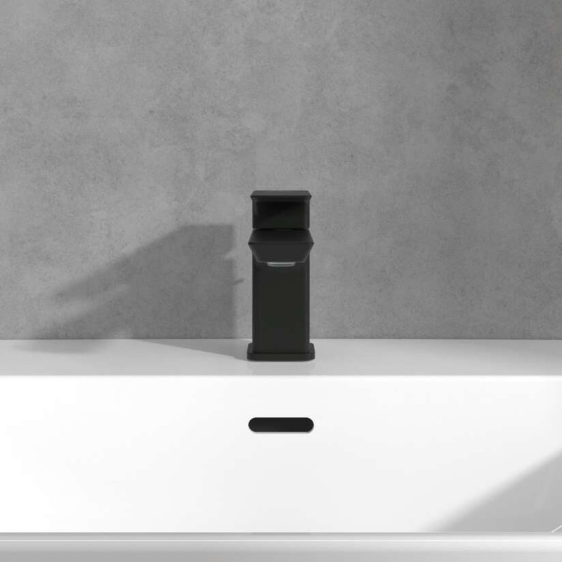 Villeroy&Boch Subway 3.0 bateria umywalkowa z korkiem automatycznym czarny matowy TVW112001000K5
