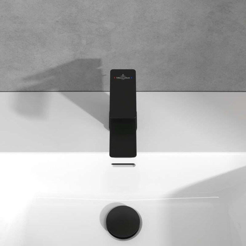 Villeroy&Boch Subway 3.0 bateria umywalkowa z korkiem automatycznym czarny matowy TVW112001000K5