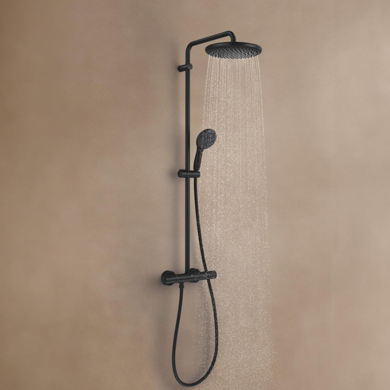 Grohe Tempesta 250 zestaw prysznicowy termostatyczny z deszczownicą czarny matowy 266702431