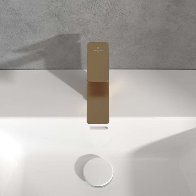 Villeroy&Boch Subway 3.0 bateria umywalkowa bez korka złoty szczotkowany TVW11200300076