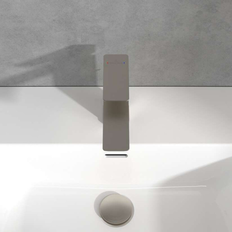 Villeroy&Boch Subway 3.0 bateria umywalkowa z korkiem automatycznym nikiel szczotkowany TVW11200200064