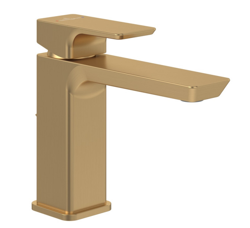 Villeroy&Boch Subway 3.0 bateria umywalkowa z korkiem automatycznym złoty szczotkowany TVW11200200076