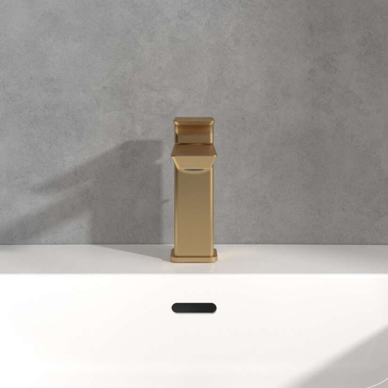 Villeroy&Boch Subway 3.0 bateria umywalkowa z korkiem automatycznym złoty szczotkowany TVW11200200076