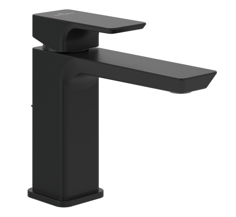 Villeroy&Boch Subway 3.0 bateria umywalkowa z korkiem automatycznym czarny matowy TVW112002000K5